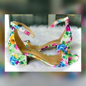 Floral Block Heels Shoes